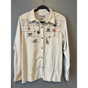 Vintage Embroidered Button Down